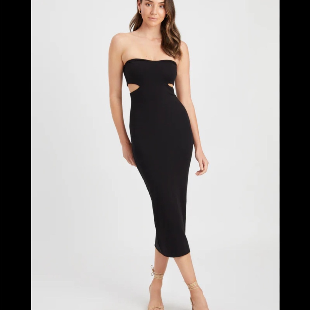 Kookai ‘Solange’ Black Strapless Cutout Dress Size 1